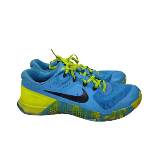 Nike Flywire Blue Yellow Size 8.5 Men 84392-400 Lace Up Sneakers - Picture 3 of 8